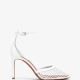 White mesh pumps