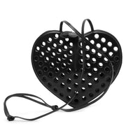 Le Coeur black perforated crossbody bag