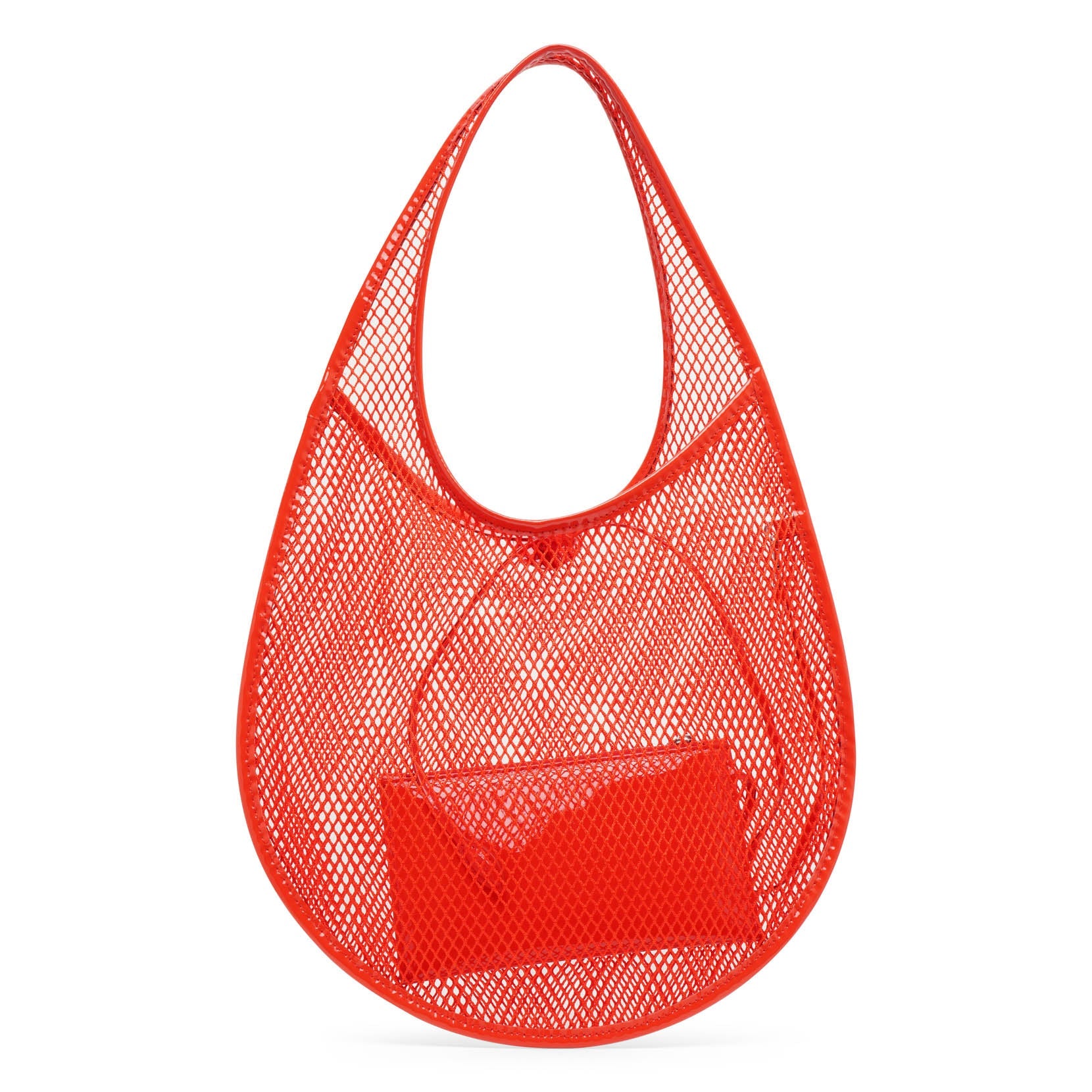 Shop Alaïa One Piece Medium Red Mesh Bag