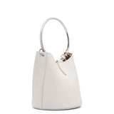 Ring medium ivory leather bucket bag