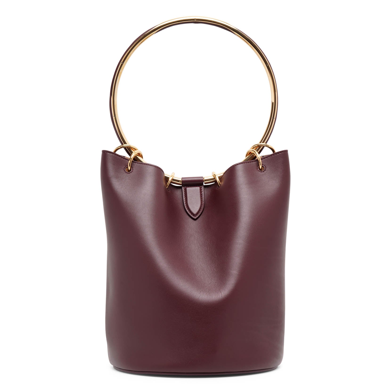Shop Alaïa Ring Brown Leather Bucket Bag