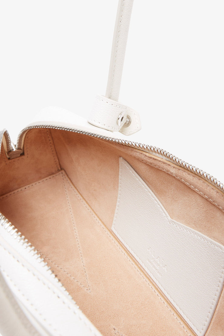 Le Teckel small white leather bag