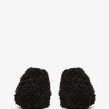 Black faux fur bubble gloves