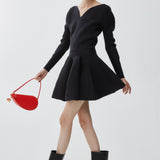 Circular rib mini skirt