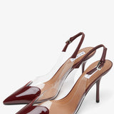 Coeur 90 dark red patent slingbacks