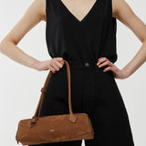 Le Teckel Medium light brown suede bag