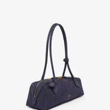 Le Teckel medium dark blue nubuck bag
