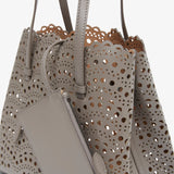 Mina 25 taupe leather tote bag