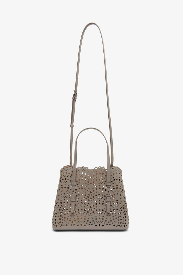 Mina 25 taupe leather tote bag