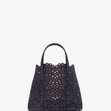 Mina 20 dark blue leather tote bag
