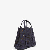 Mina 20 dark blue leather tote bag