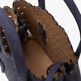Mina 20 dark blue leather tote bag