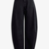 Round black denim pants