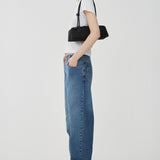 Zip-up wide-leg jeans
