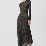 Sequin black and silver long dress