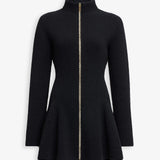 Flared ribbed knit cardigan
