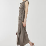 Draped one-shoulder jersey dress