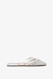 Infradito flat silver mules