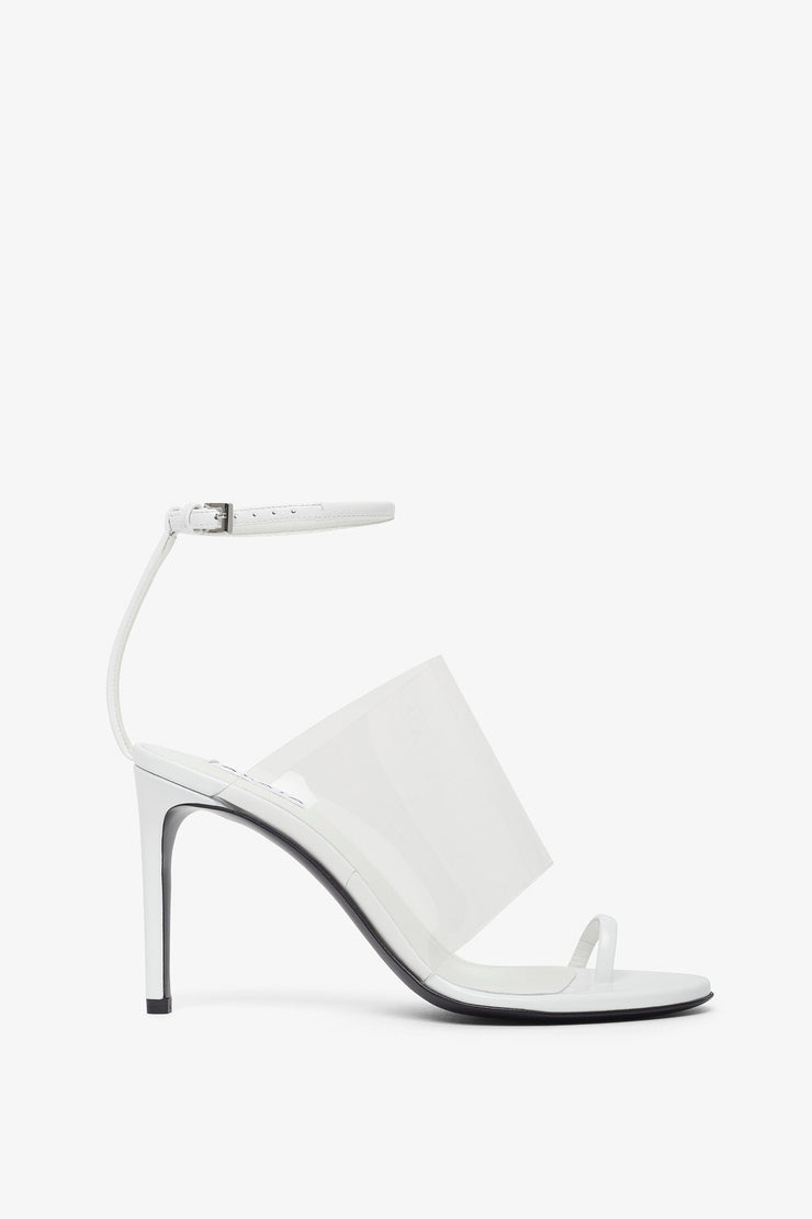 White 90 calfskin sandals