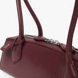 Le Teckel Small dark red leather bag