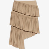 Beige jersey spiral skirt