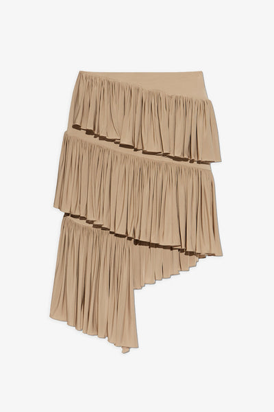 Beige jersey spiral skirt
