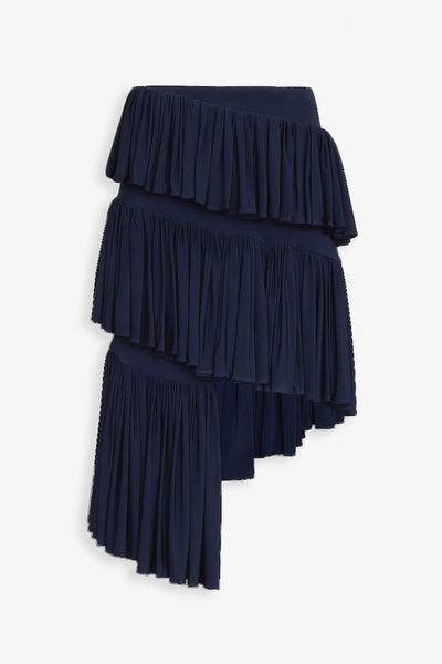 Dark navy jersey spiral skirt
