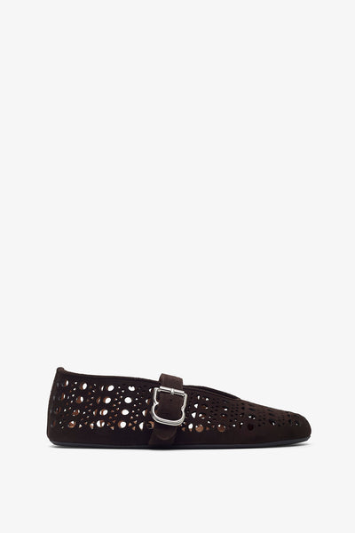 Vienne brown suede ballet flats