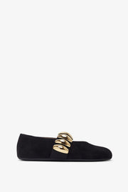 Black jewel ballet flats