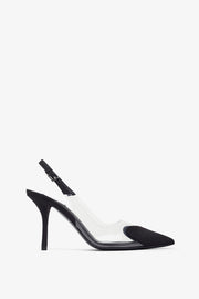 Le coeur 90 black slingbacks