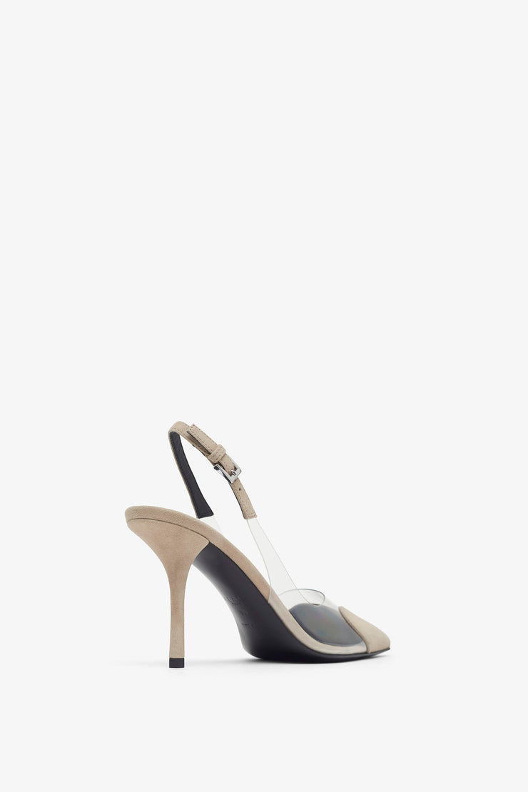 Le coeur 90 greige slingbacks