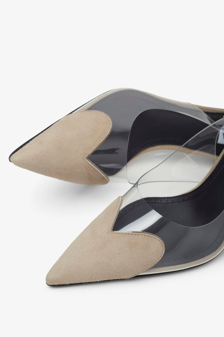 Le coeur 90 greige slingbacks