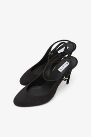 Decollete 90 black slingbacks
