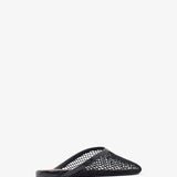 Black mesh flat Mules