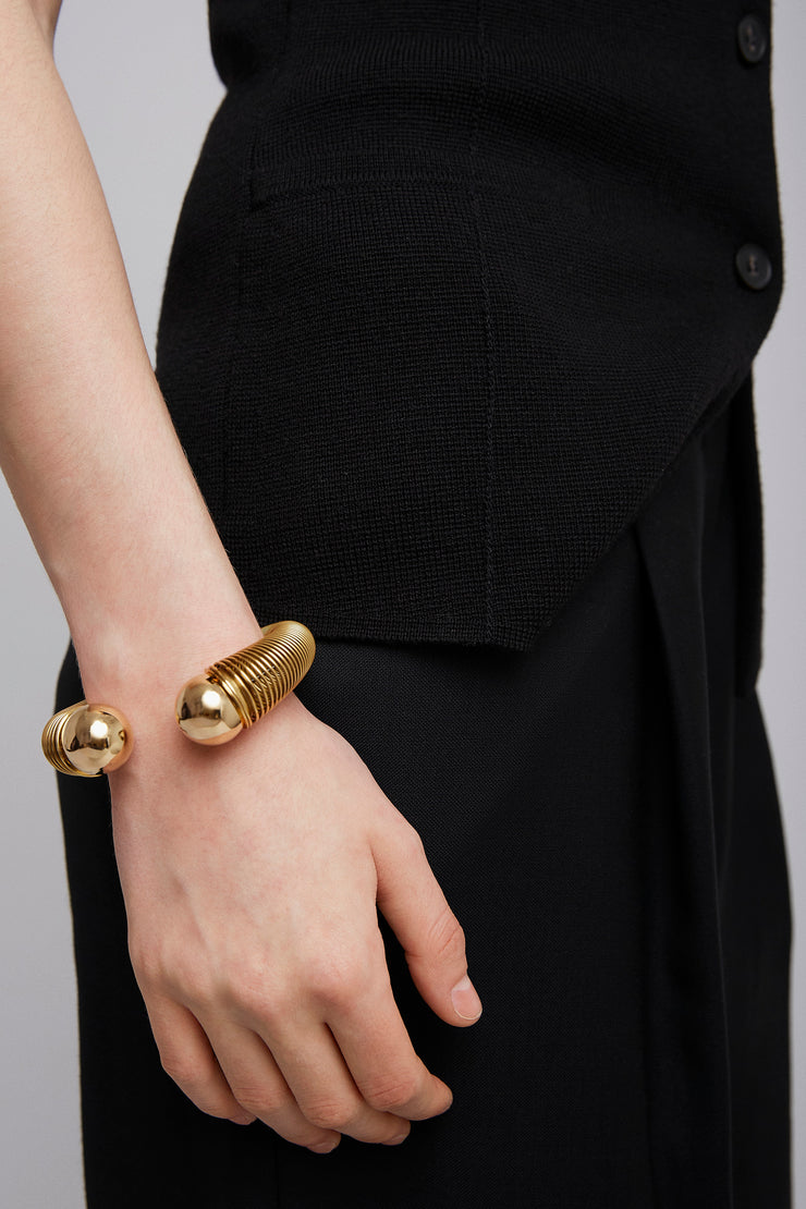 Spiral gold cuff bracelet