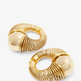 Spiral gold small hoop earrings