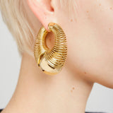 Spiral gold small hoop earrings