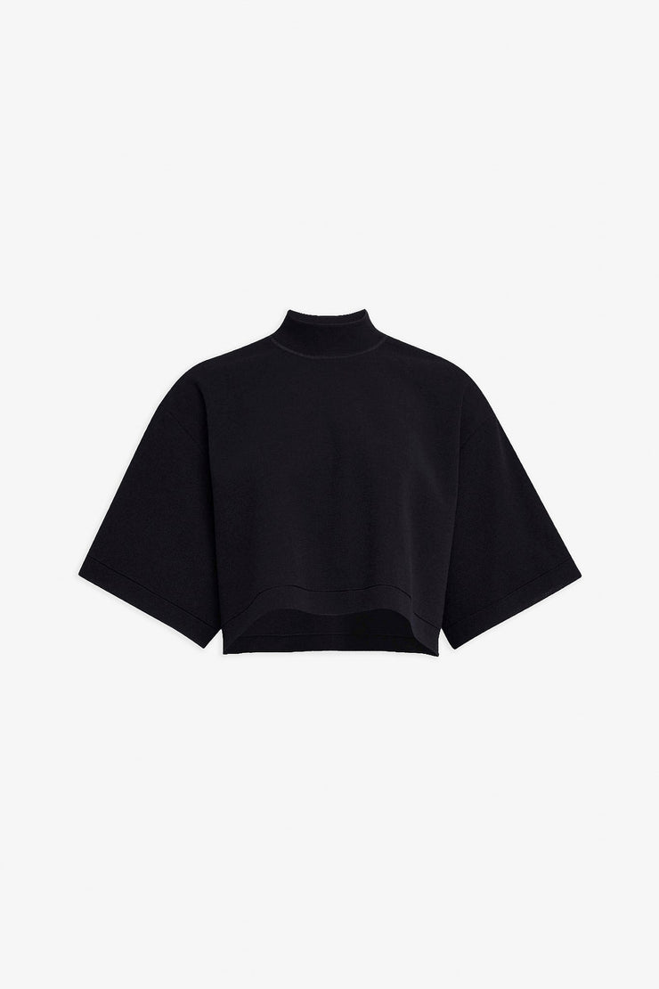 Knitted cropped black top