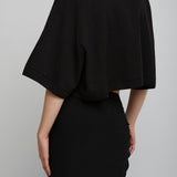 Knitted cropped black top