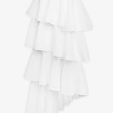Cotton linen white spiral skirt