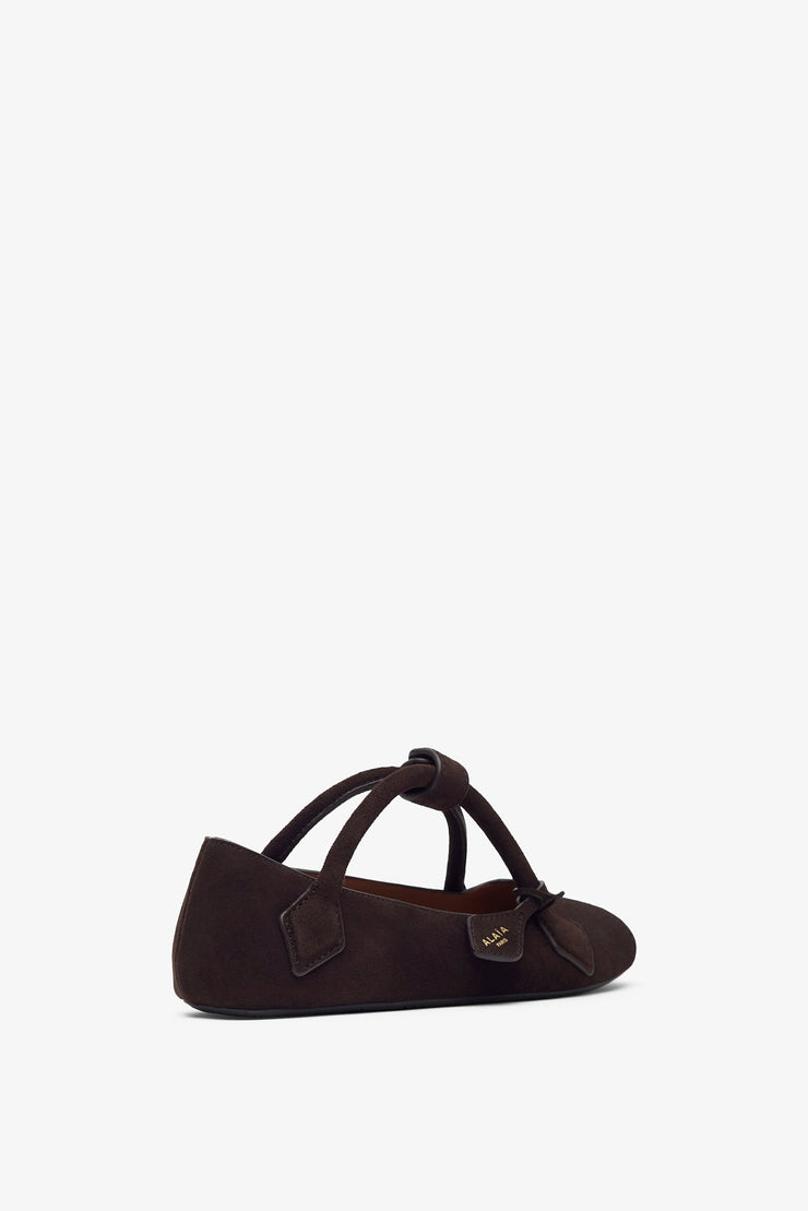 Teckel brown suede ballet flats
