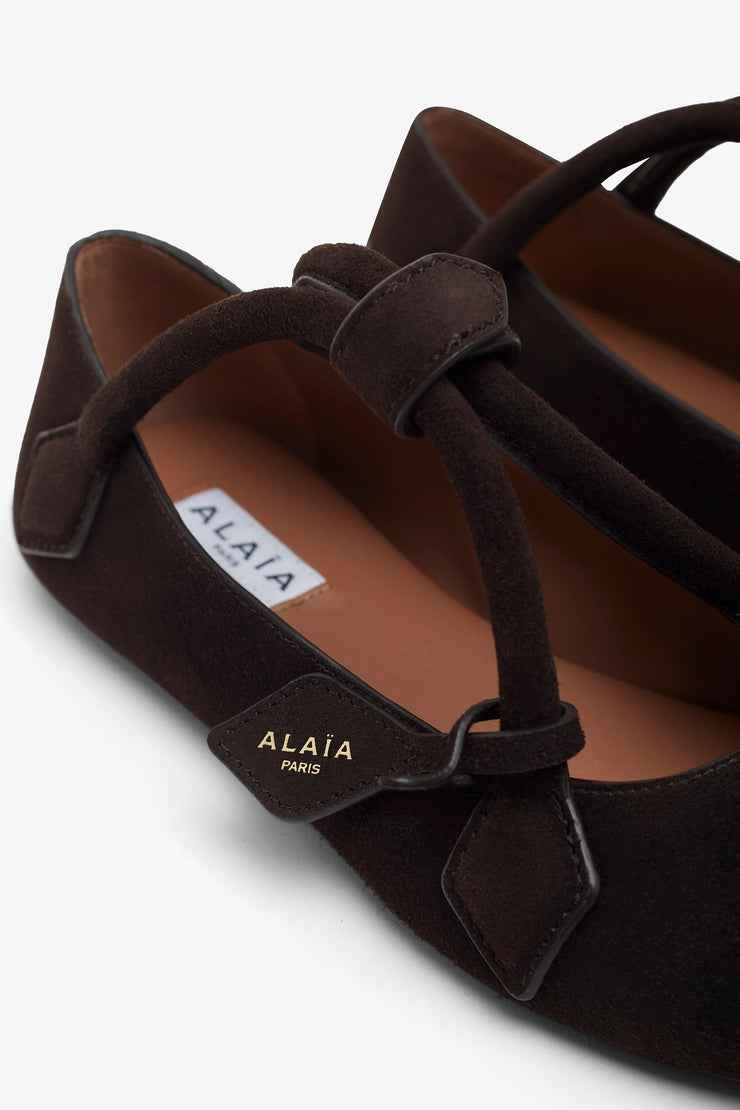 Teckel brown suede ballet flats