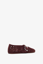 Vienne dark red suede ballet flats