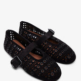 Vienne black suede ballet flats