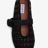 Vienne black suede ballet flats