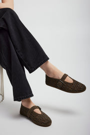 Vienne grey suede ballet flats