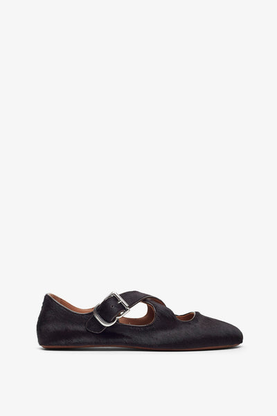 Criss cross brown ballet flats