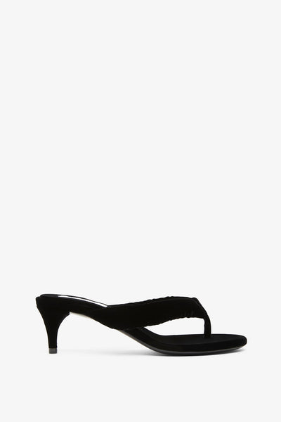 Infradito velvet thong mules