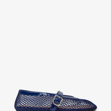 Blue mesh ballet flats