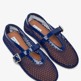 Blue mesh ballet flats